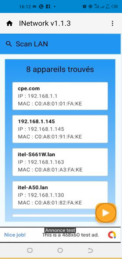 Scan instantané de votre réseau Wi-Fi